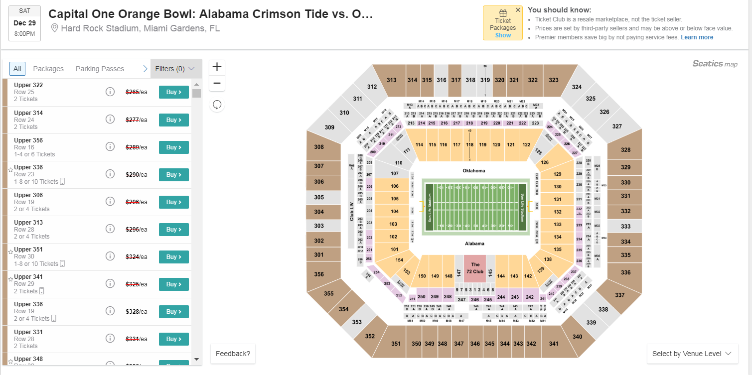 Capital One Orange Bowl Tickets